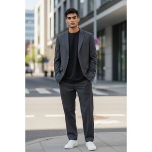 Giorgio Zillioni Mens Stefan Wool Blend Blazer Jacket Gray Made in Italy Size 44